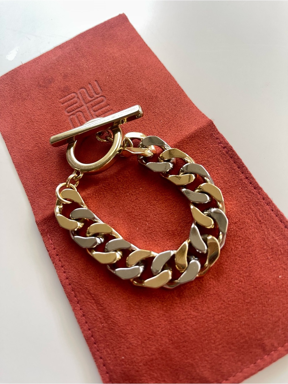 Banana Republic Gold & Silver Two-Tone Curb Chain Bracelet
